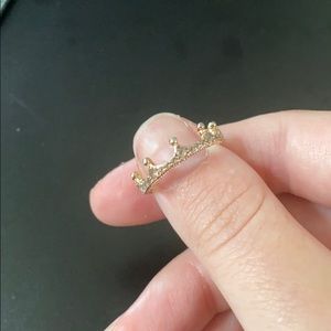 Pandora pink sparkling crown princess ring